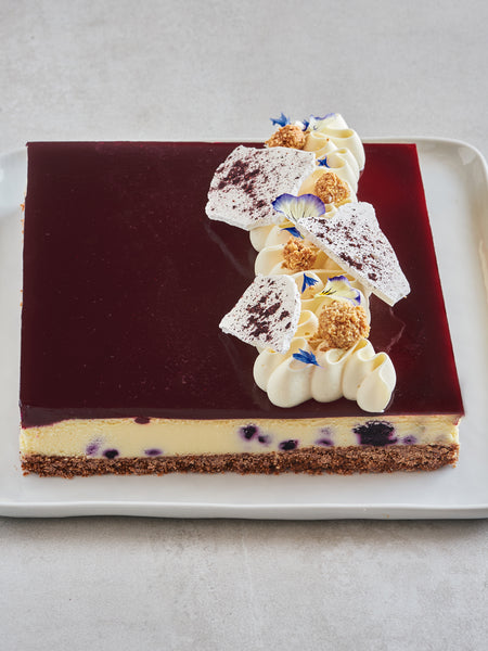 Gâteau au fromage, bleuets et mélilot