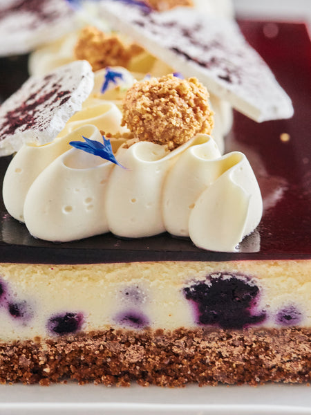 Gâteau au fromage, bleuets et mélilot