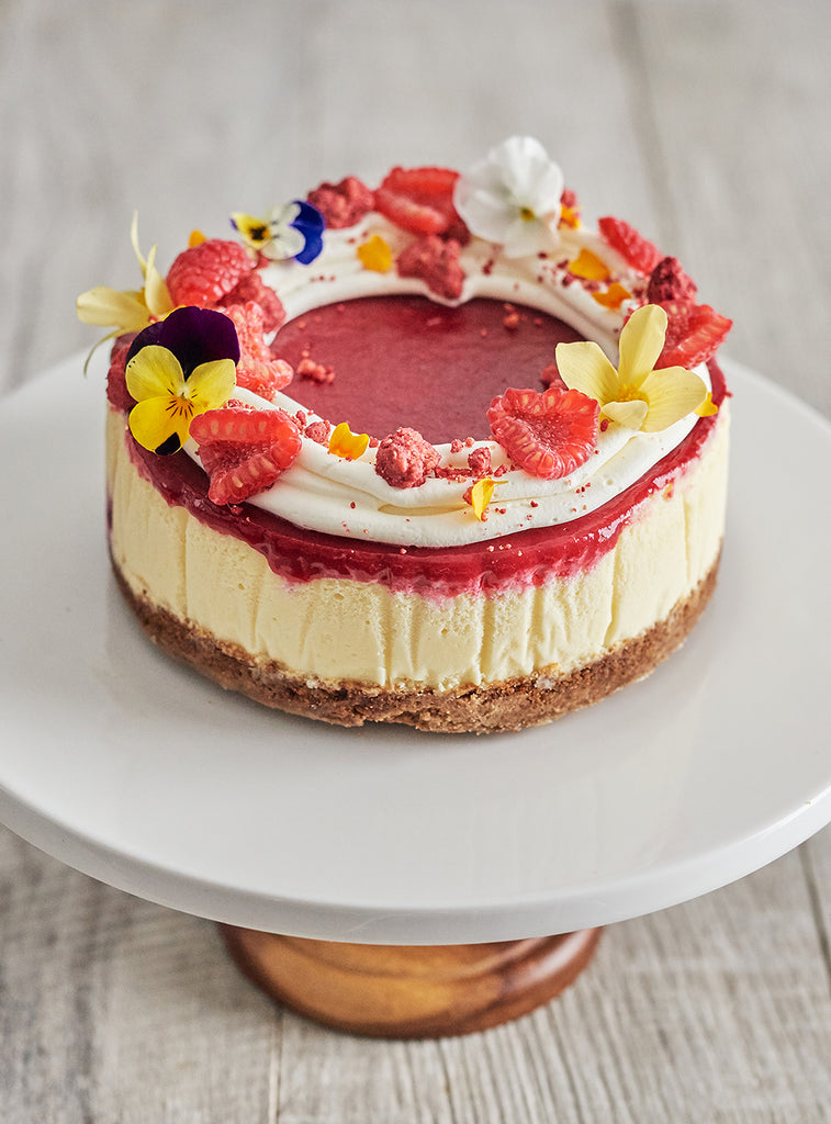 Gâteau au fromage et aux framboises