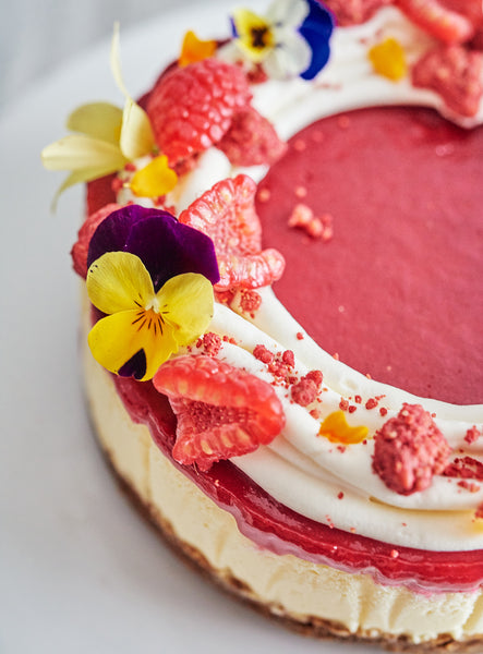 Gâteau au fromage et aux framboises