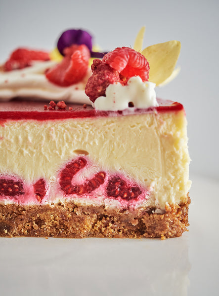 Gâteau au fromage et aux framboises